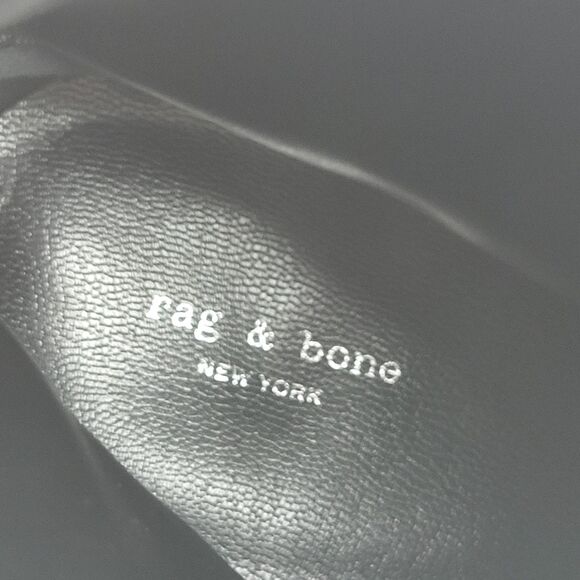 Rag & Bone Viva  Leather Ankle Boot Black Size 37 - Picture 12 of 14